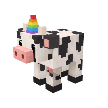Unicorn, a classic voxel cow from Moonch.io