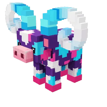 Neon Spiral, a rare voxel cow from Moonch.io