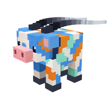 Saber, a rare voxel cow from Moonch.io