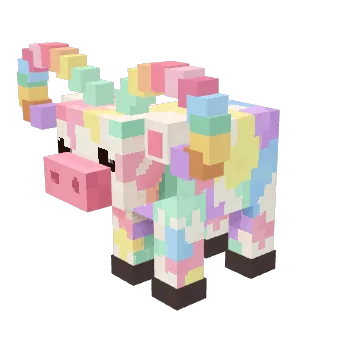 Pastel Ram, a rainbow voxel cow from Moonch.io