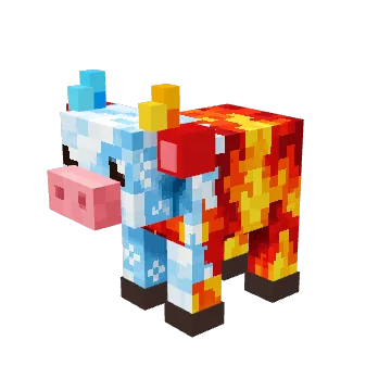 Ice & Fire, a legend voxel cow from Moonch.io